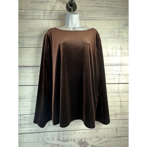 Stonebridge Tops - Women’s Vintage Stonebridge Size XL Brown Velvet Embroidered Sleeves Whimsygoth